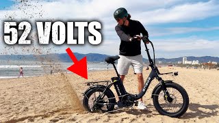 The CHEAPEST Powerful 52 Volt Folding Ebike  Engwe L20 2.0 Review