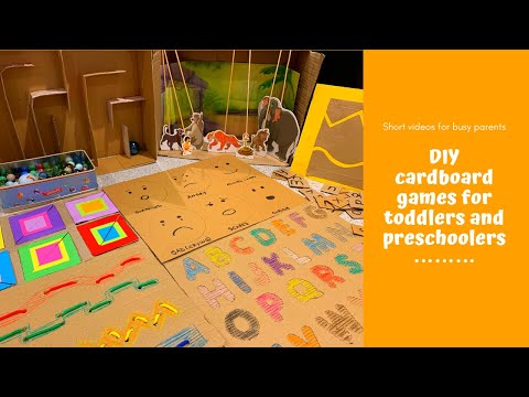 DIY cardboard games for toddlers and preschoolers