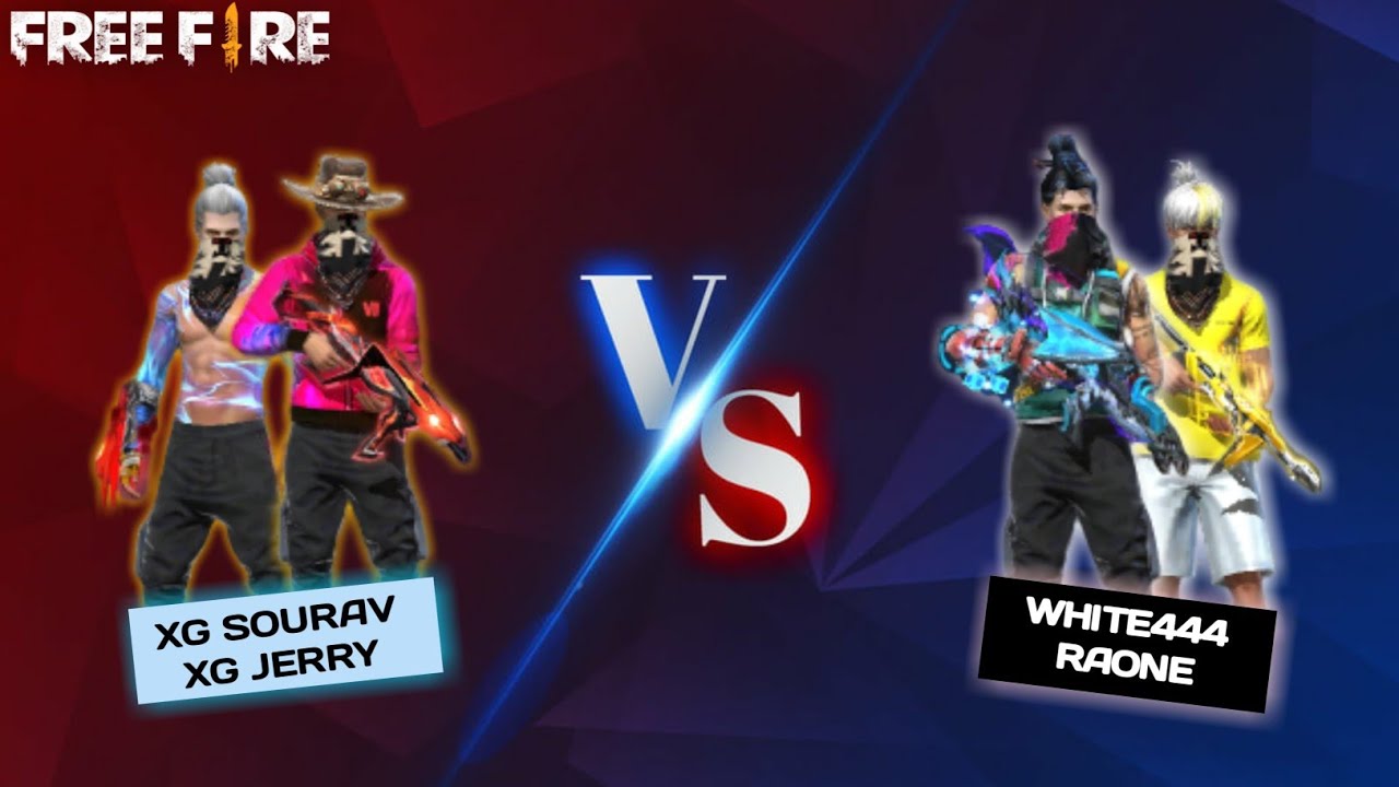 XG JERRY,XG SOURAV Vs WHITE444,RAONE Custom Room Match Booyah!😀😮 2 Vs 2 // GARENA FREE FIRE //
