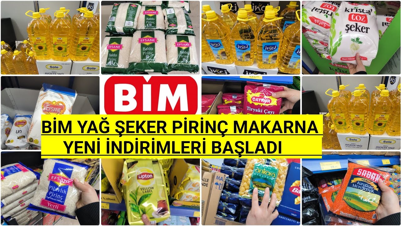 BİM YAĞ ŞEKER PİRİNÇ MAKARNA YENİ İNDİRİMLERİ BAŞLADI BİM HAFTALIK İNDİRİMLİ ÜRÜNLER BİM BU HAFTA 