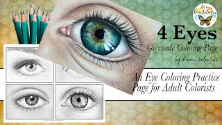 Coloring the Green Eye from 4 Eyes Coloring Page