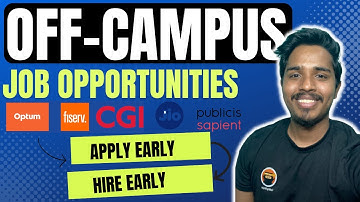 OFF-CAMPUS JOB OPPORTUNITIES 💰💰 | SOFTWARE ENGINEERING | JIO, OPTUM, CGI, SAPIENT, FESERV, ZOHO🔥