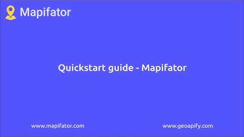 Quickstart guide - Mapifator map builder
