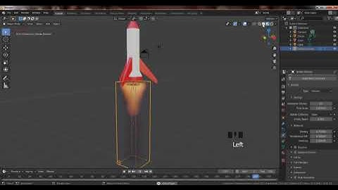 11 Blender tutorial of rocket with fire physics
