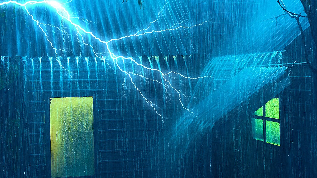 Relaxe Sua Mente: Barulho de Chuva Suave no Telhado de Zinco e Trovão Distante