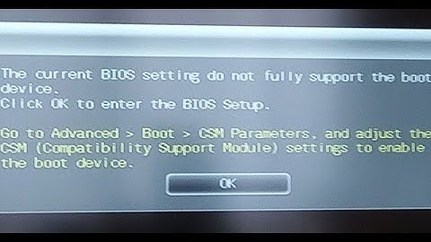 The Current BIOS Setting do not fully support the boot device!!!100% Fix ||