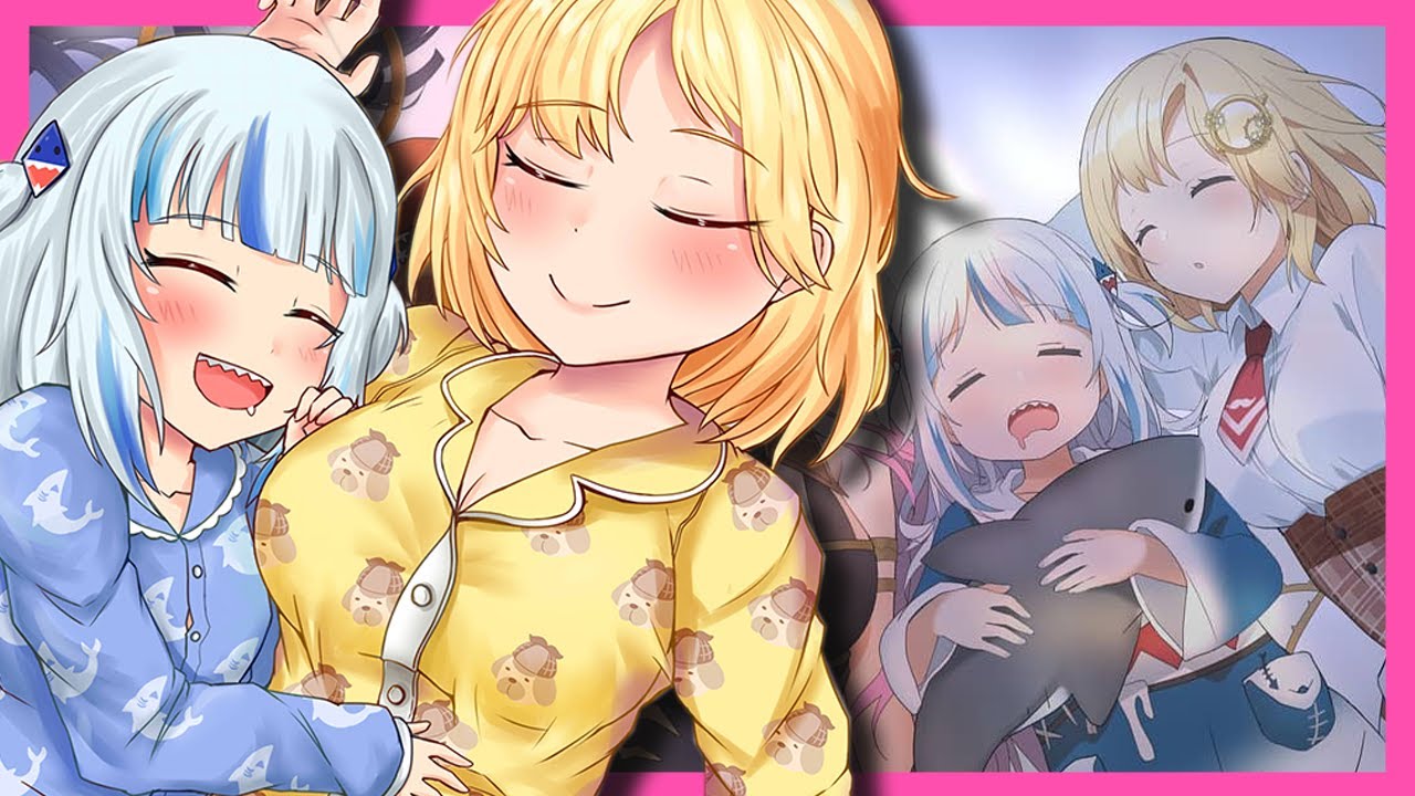 Gura giggles in her sleep while being kicked by Ame【HololiveEN】