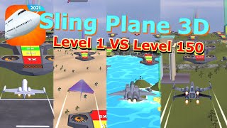 Sling Plane 3D Level 1 VS Level 150 screenshot 5