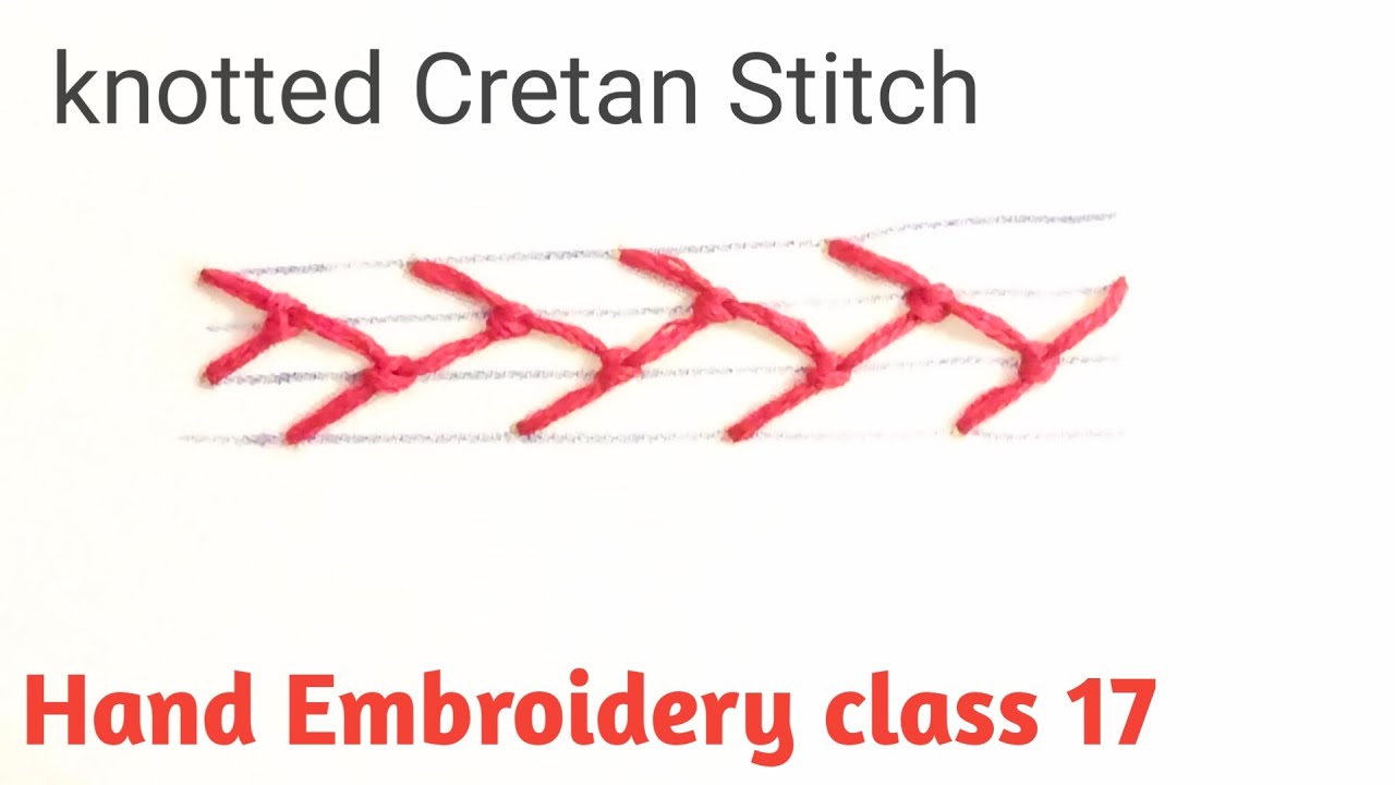 Knotted Cretan Stitch | Hand Embroidery | Embroidery | - YouTube