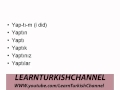 VERBS IN TURKISH PART 6 YAPMAK