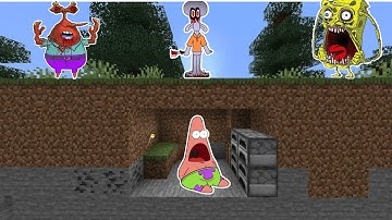 Minecraft Speedrunner VS 3 Hunters - SpongeBob Animation #minicraftspeedrunner