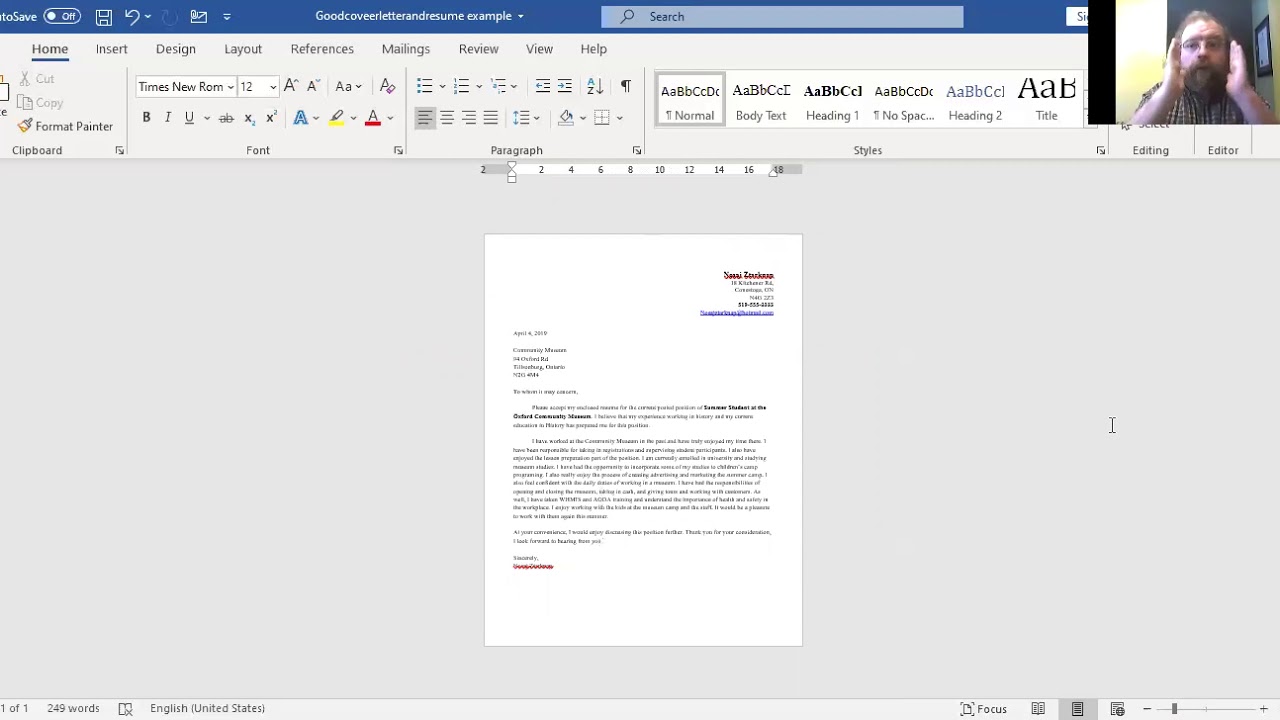 Cover Letters YouTube