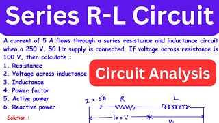 AC Series Circuit Analysis: Resistance, Inductance, Power Factor, and Power Calculation with Example