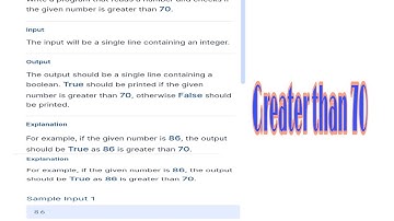 Python || CCBP || Coding Practice 2A || Greater than 70