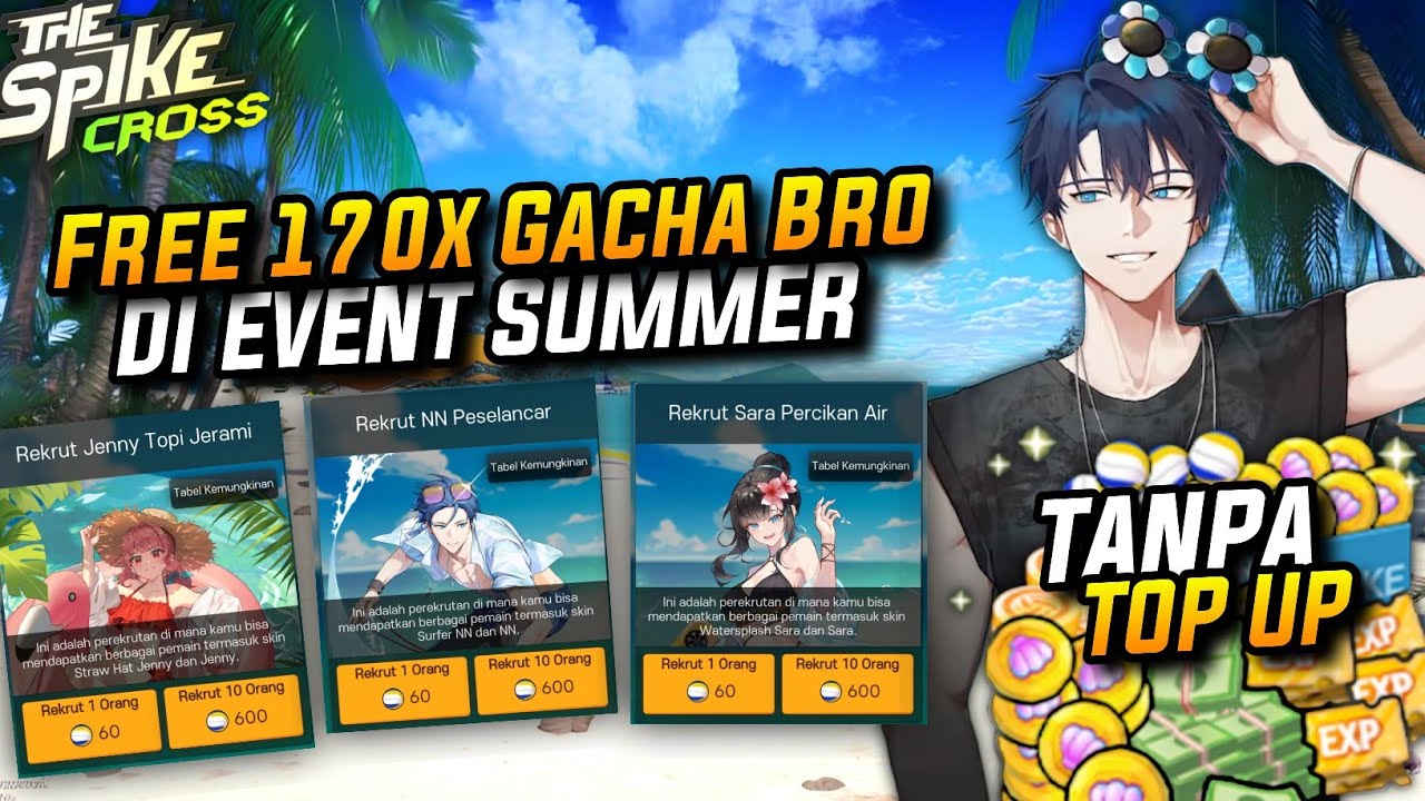 Tips Free 170x Gacha😱 Di Event Summer The Spike Volleyball Cross