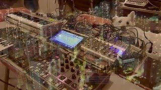 Team Jam: live minmal space techno w Visuals / TR 505, 2x Microbrute, Korg Volca, BeatStep Pro