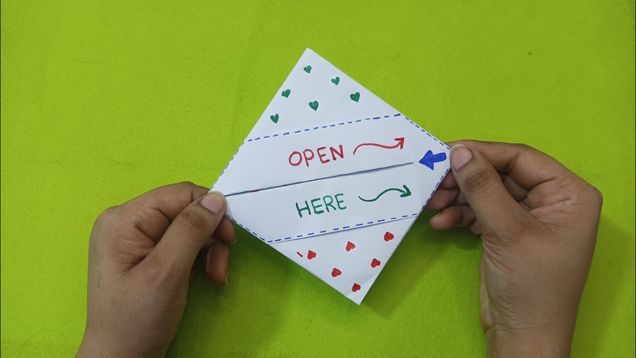 DIY - SURPRISE MESSAGE CARD FOR FRIENDSHIP DAY | Pull Tab Origami ...