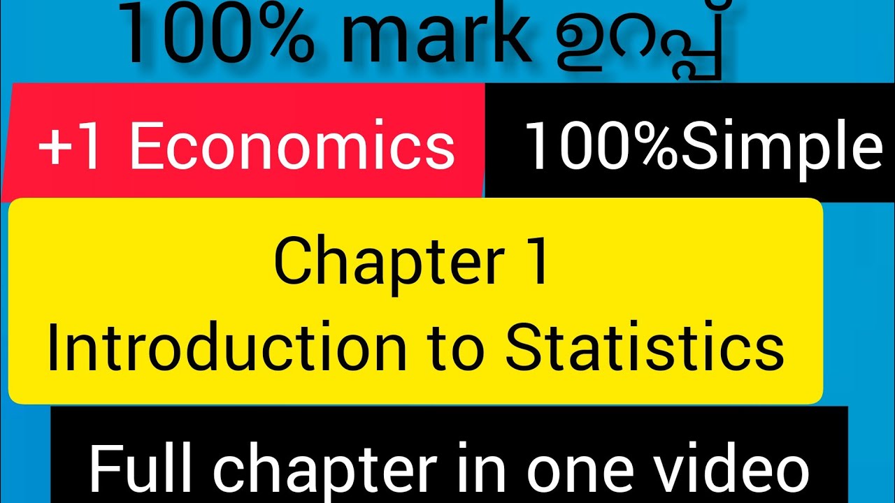 Plus one Economics | Part 2 Statistics Chapter 1 | Introduction to ...