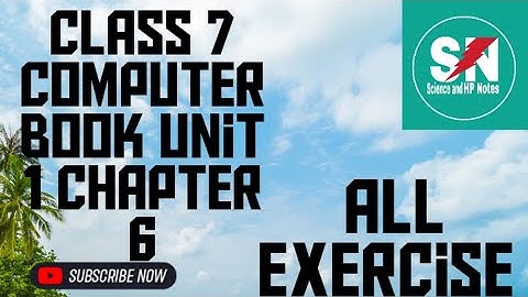 class 7 computer book unit 1 # Chapter 6 # exercise # English medium