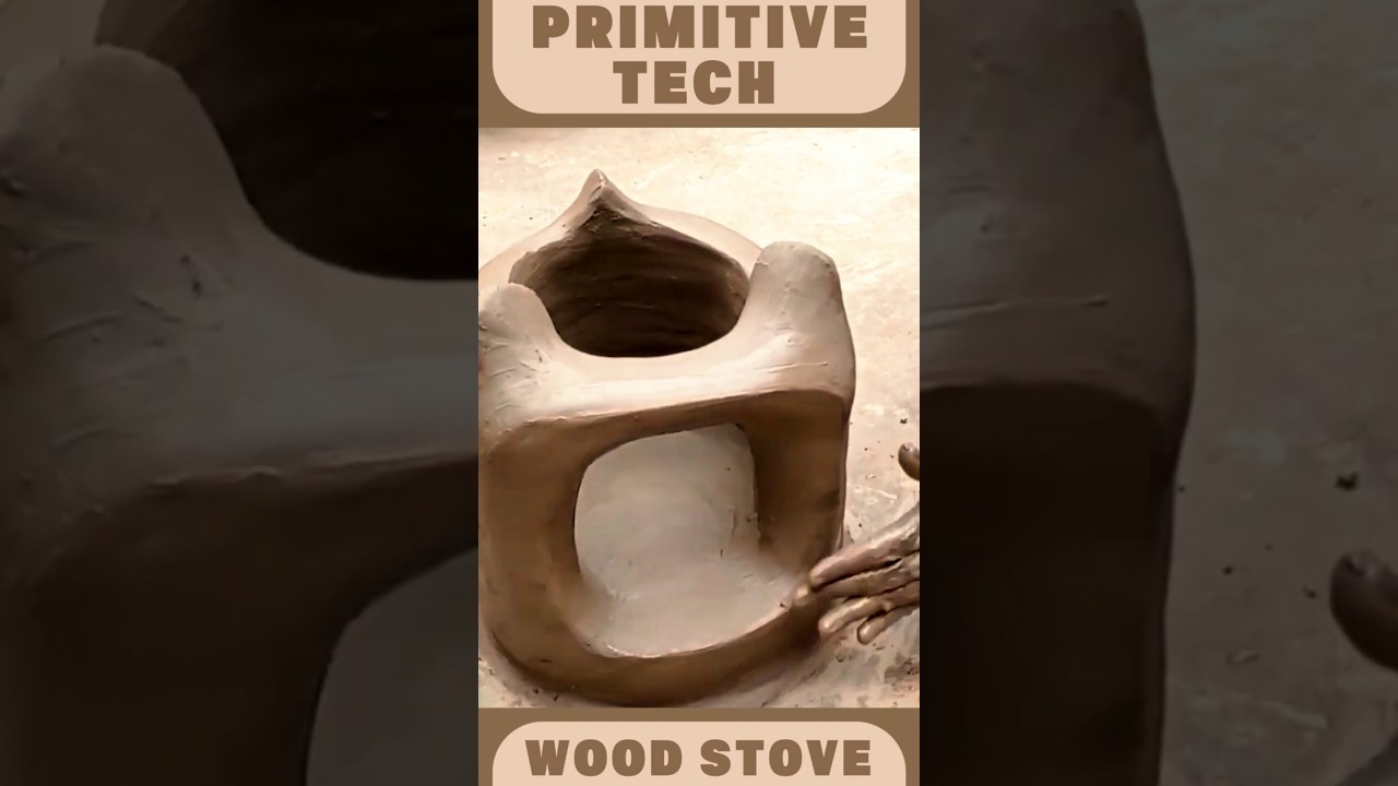 DIY Clay Wood Stove for Off-Grid Living 🌿 | Primitive Technology Build 