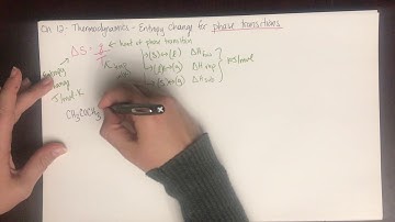 Chem 162 - Standard Entropy Change at Phase Transitions