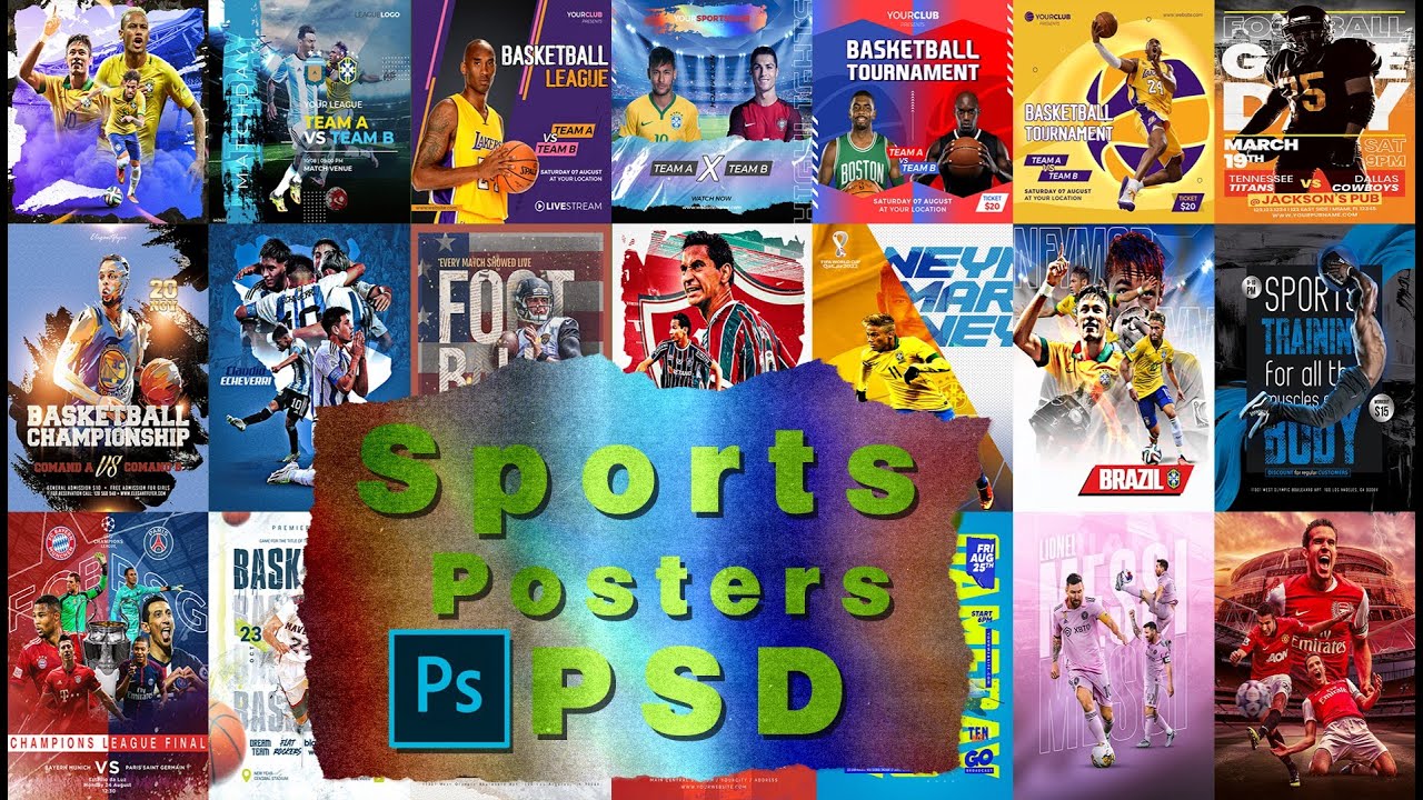 Sports poster template psd free download Sport Psd Template Projects Psd File YouTube