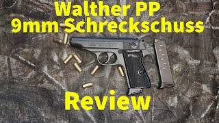 Walther PP blank-firing pistol review / test with shooting test (detailed)