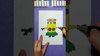 How to draw a dancing minion 💛🌺 #drawing #cartoon #creative #tutorial #funny #art #ideas #minions