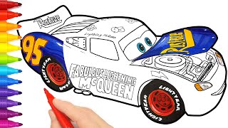 CARS 3 Fabulous Lightning McQueen with Opening Hood . Drawing and Coloring Pages | Tim Tim TV