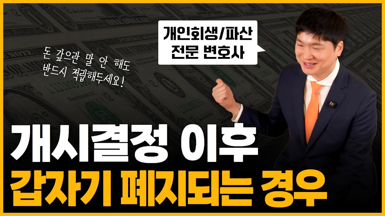 개인회생 개시결정 늦어질 수록 꼭 명심하세요. 아니면 폐지될 수도 영상 미리보기