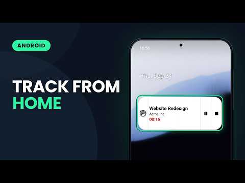 Track Time from the Home Screen Widget | Timesheet Android Tutorial