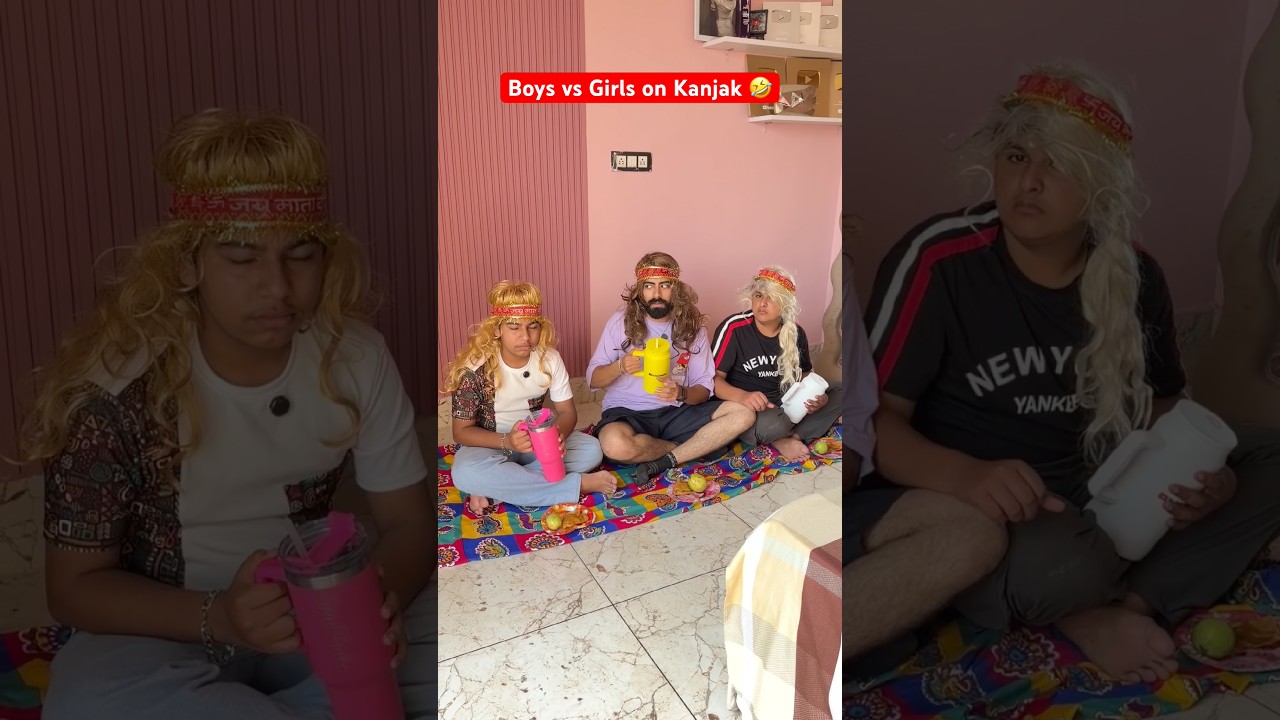 Boys vs Girls on Kanjak 🤣 #shorts #teratrigun #kanjakpoojan