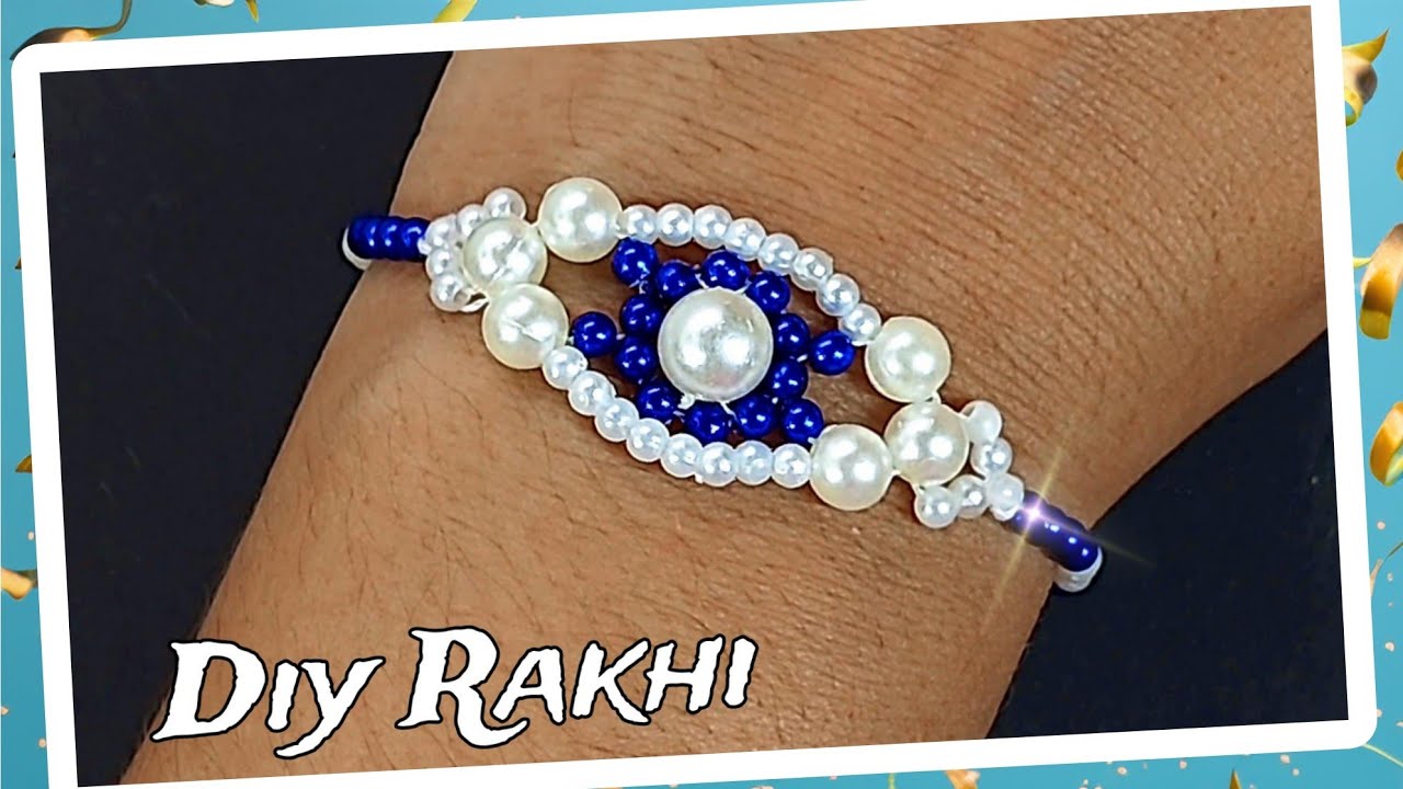 Pearl n Beads Rakhi Idea #0295 | Easy Jewellery Making | PEARL RAKHI AT ...