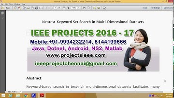 Nearest Keyword Set Search in Multi Dimensional Datasets
