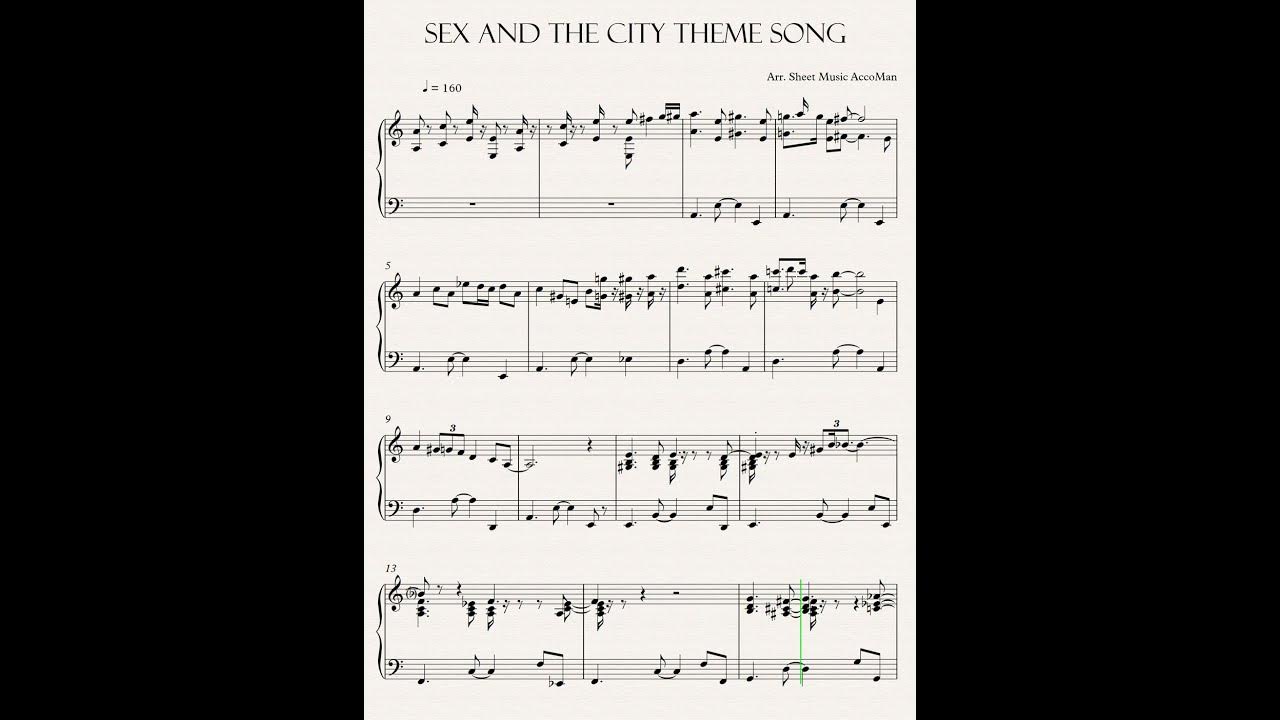 Sex And The City Theme Song Sheet #shorts