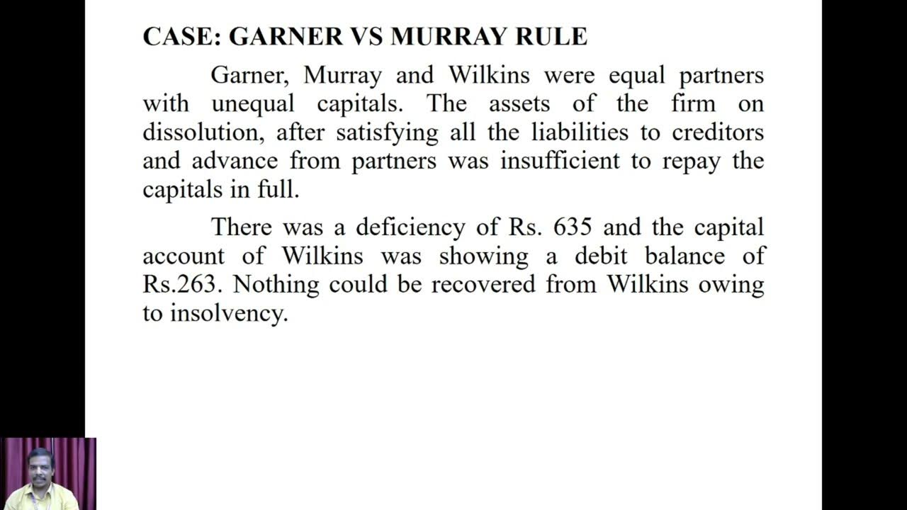 Garner Vs Murray Rule Partnership Accounting V.H.N.S.N.C