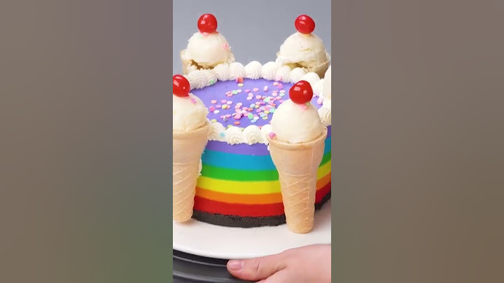 Colorful Cake with Ice Cream Decorating Idea