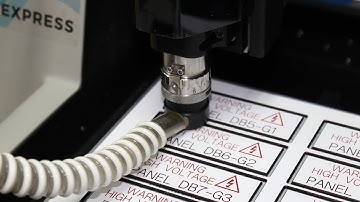 Express Engraver Making Electrical Tags with 3 Ply Engravers Plastic