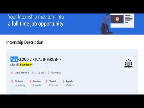 Aws Cloud Virtual Internship Internship For 10 000 Student Any Year In College Youtube