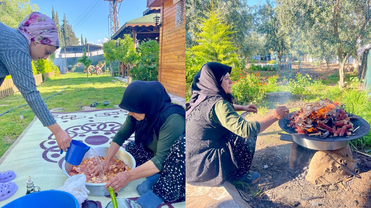 YENİ TANDIRDA BÜYÜK SAC'DA EN LEZZETLİ AKŞAM YEMEĞİ ODUN ATEŞİNDE PİŞEN KÖY YEMEĞİ