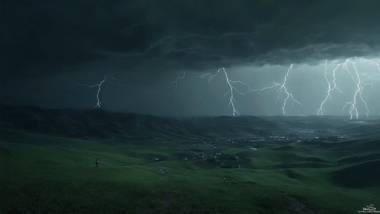 The sound of rain and thunder falling on the abandoned temple | Rain ...