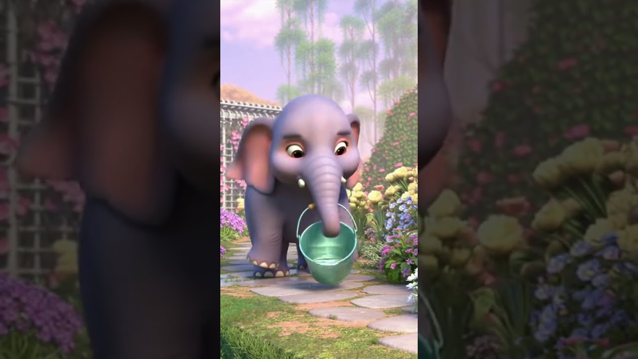 Cute Baby Elephant Learns to Water Plants 🐘💧 | Calm Toddler Cartoon