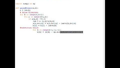Penyelesaian Solusi Persamaan Linier Menggunakan Metode Eliminasi Gauss Berbasis Python 3
