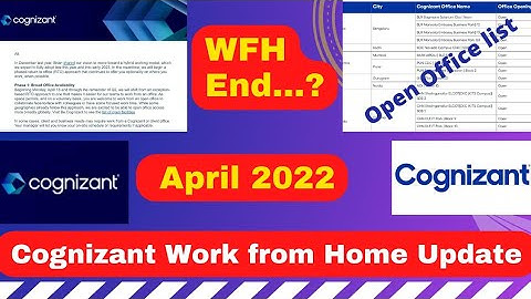 Cognizant Work From Home Latest Update 2022 | Cognizant Open Office List | CTS RTO Mail