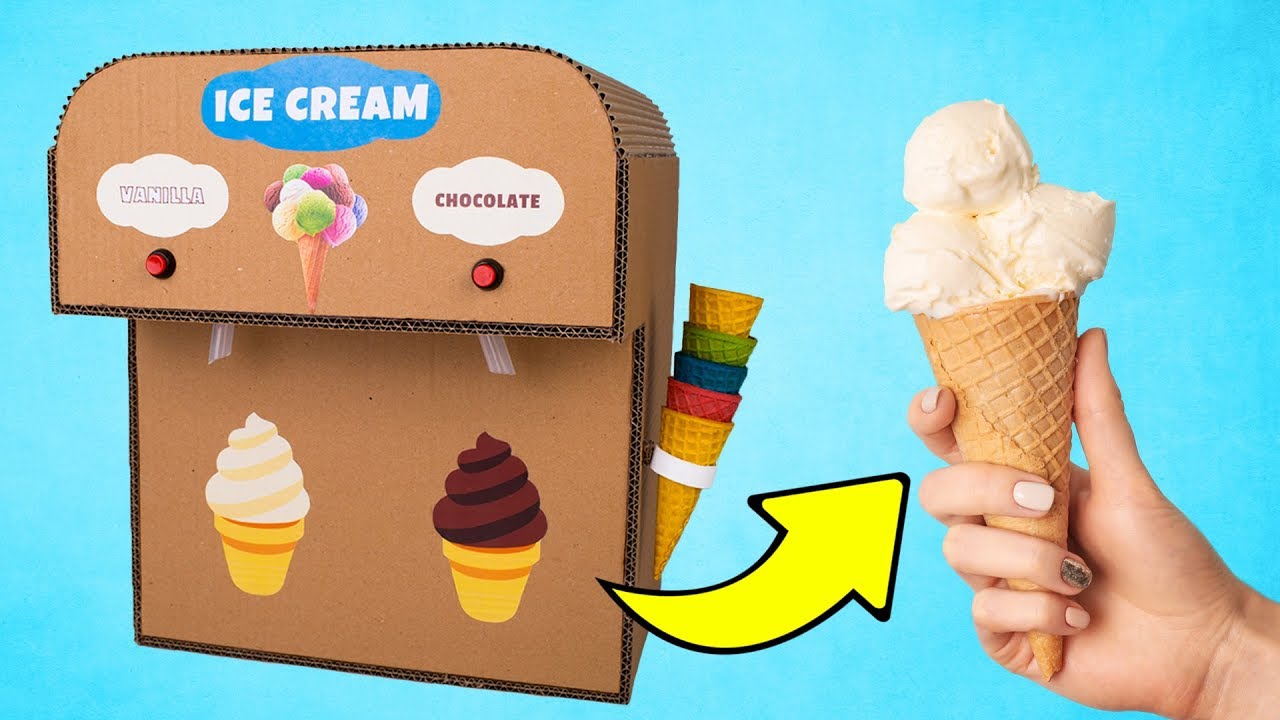 DIY Máquina de Sorvete de 2 Sabores Feita de Papelão🍦