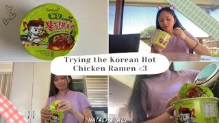 TRYING THE KOREAN HOT CHICKEN RAMEN!!! by Nataly & Cats 45 views 1 year ago 3 minutes, 25 seconds