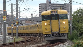 【4K】JR伯備線　普通列車115系電車　ｵｶD-20編成+ｵｶD-29編成