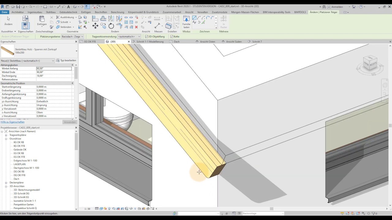 Revit Grundlagen // Holzbauteile: Sparrenkonstruktion
