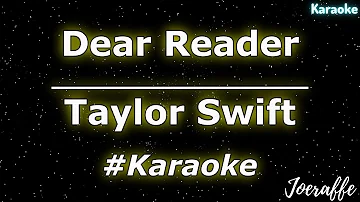 Taylor Swift - Dear Reader (Karaoke)
