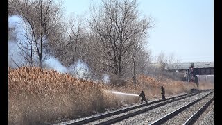 GE Locomotive Starts Brush Fire in Nature Preserve at Gary, IN 3/11/18